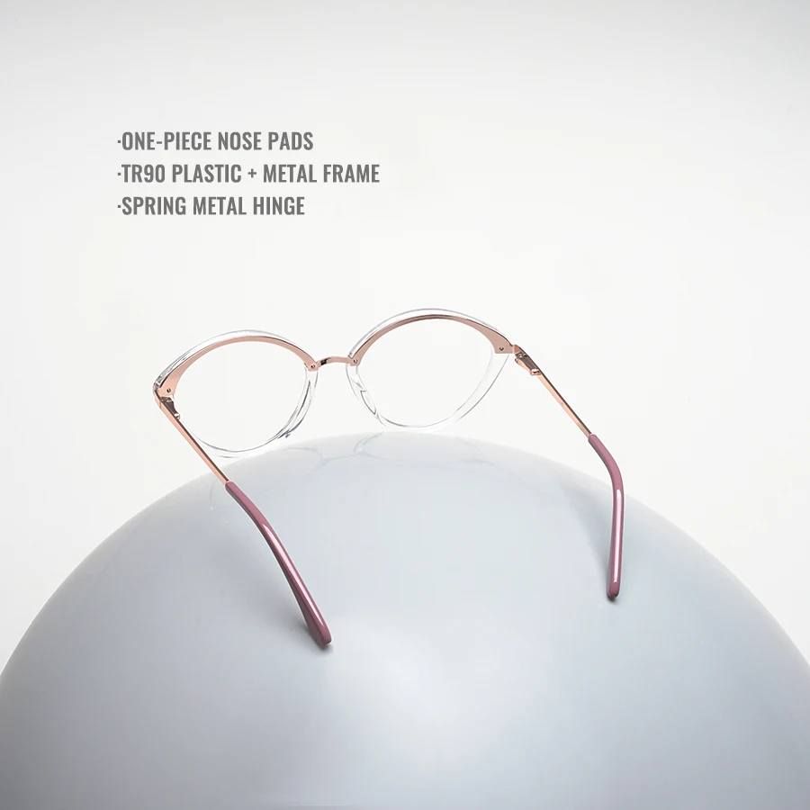 Toketorism Ovaal transparant frame Progressieve aangepaste damesbril Anti-blauwe bril op sterkte