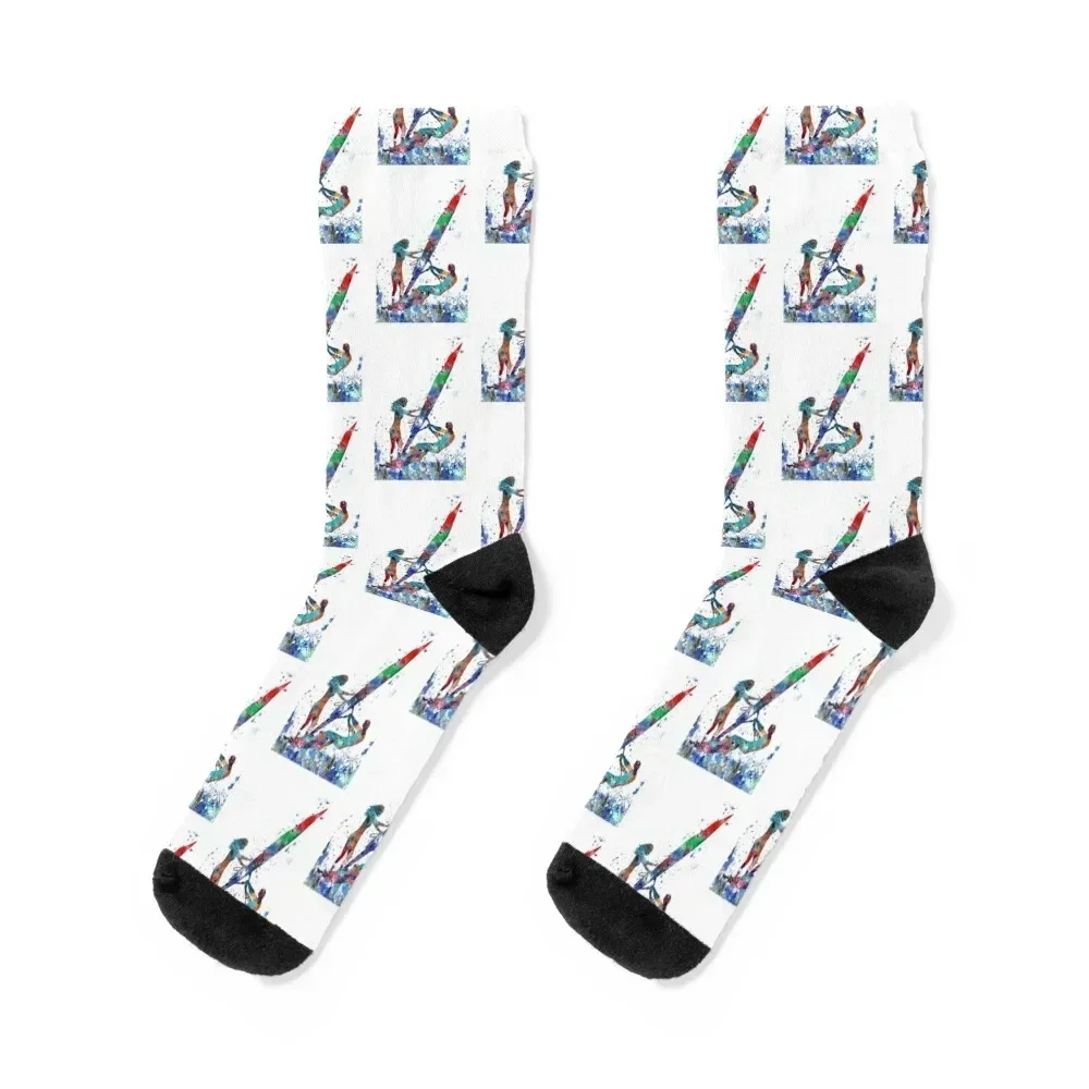 

Windsurfer, windsurfing couple Socks winter Run Crossfit Man Socks Women's