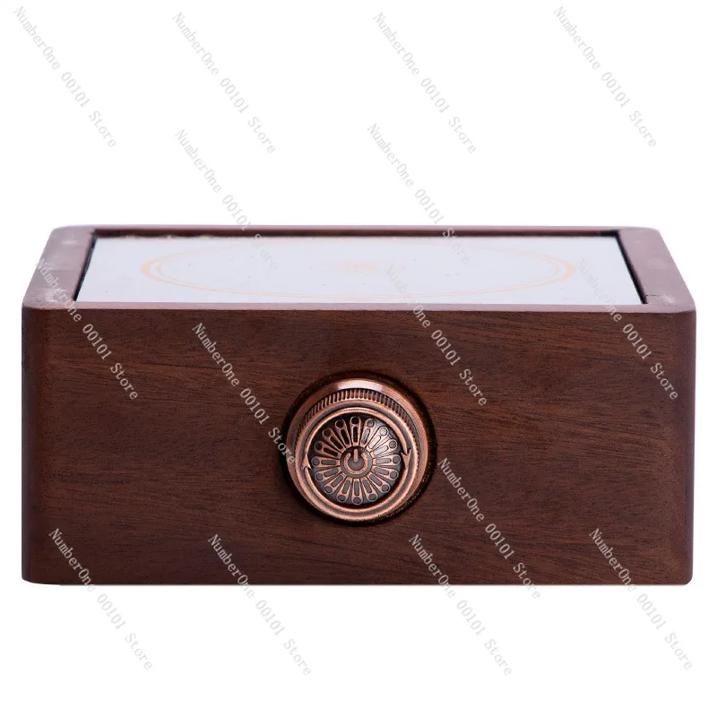 Electric Ceramic Tea Stove,Walnut Wood Base Teapot Warmer,Glass Steaming Teapot for Tea Brewing and Boiling Water