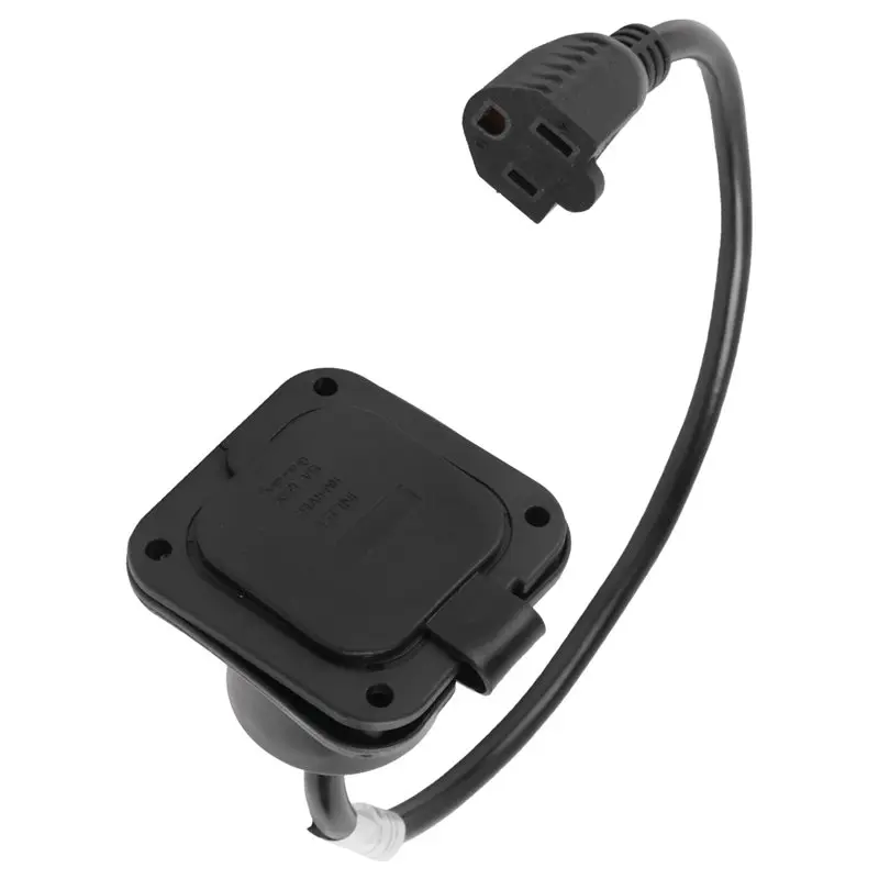 A26I-15 Amp Shore Power Inlet Flanged RV Power Plug NEMA 5-15P 125V AC Electrical Outlet Receptacle For Trailer Boat Van Shed US