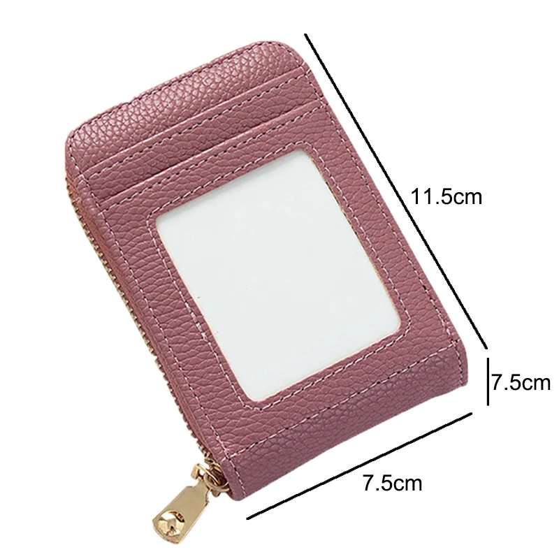 New PU Leather Card Case Women's ID Bag Female Credit Card Holder Anti-degaussing Mini Wallet for Women 13Bank Cards Slots Purse