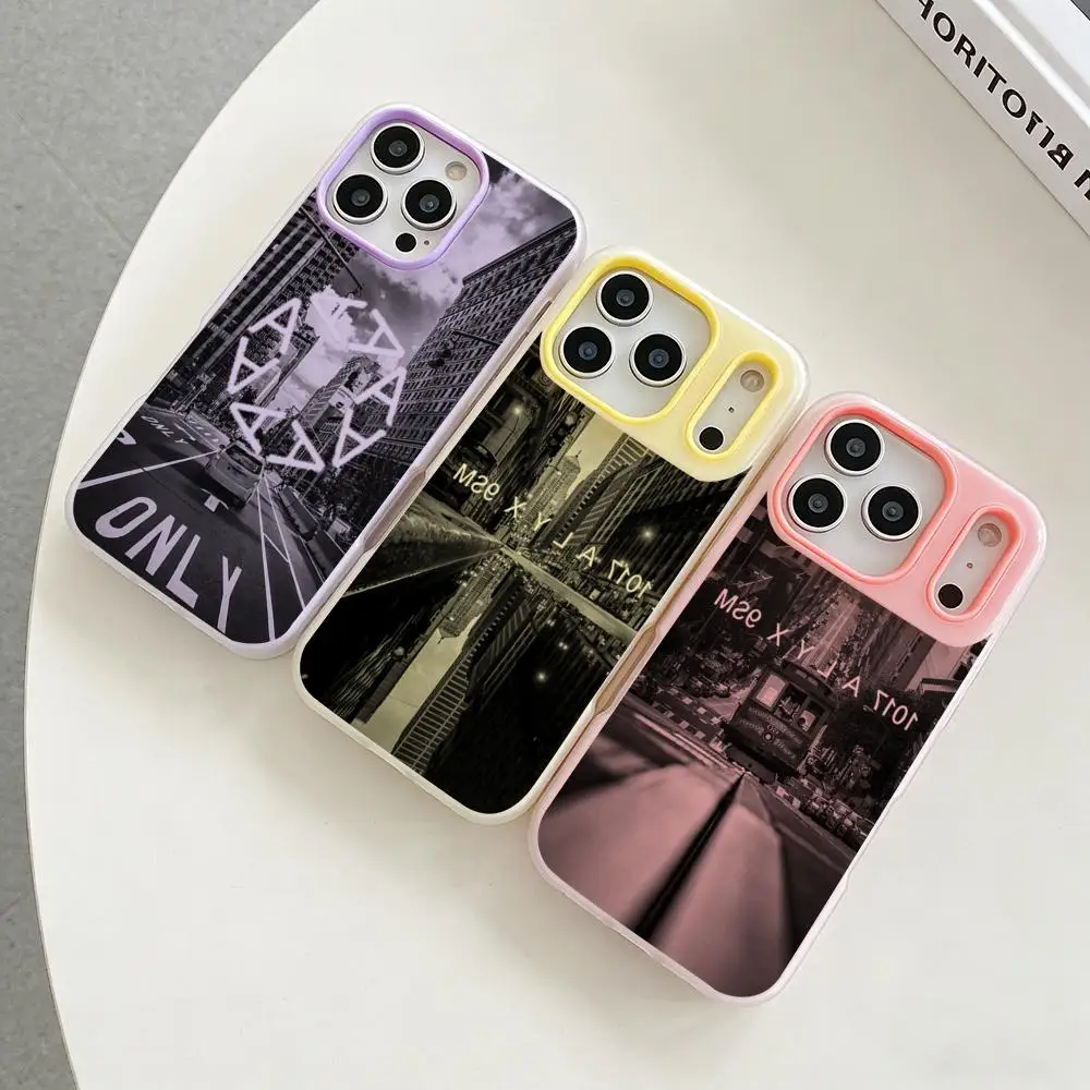 

Art R-Retro New York Street Phone Case Colorful 2‑in‑1 Jelly Matte Clear Full Protection Case For iPhone 11‑17 Series