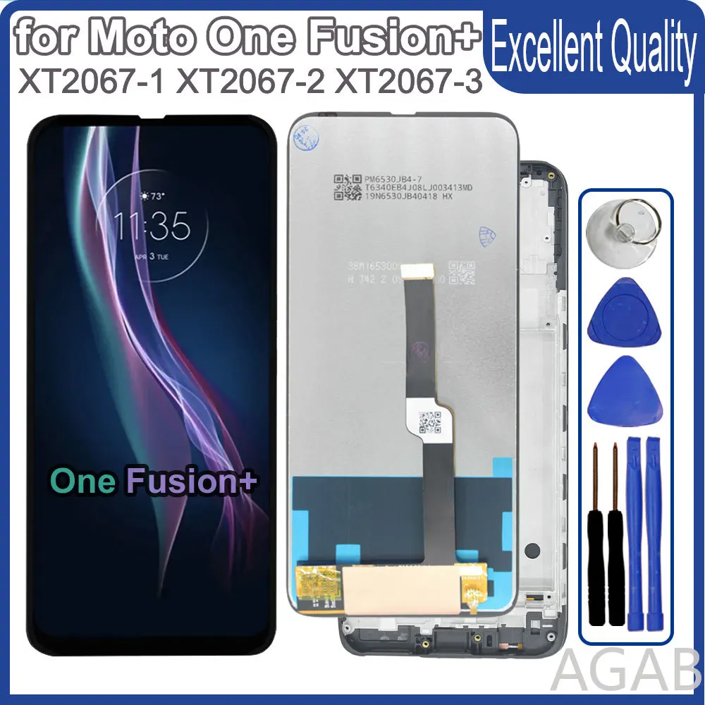 100% Tested LCD for Motorola One Fusion Plus LCD Display Touch Screen Replacement Part for Moto One Fusion Plus XT2067 Phone LCD