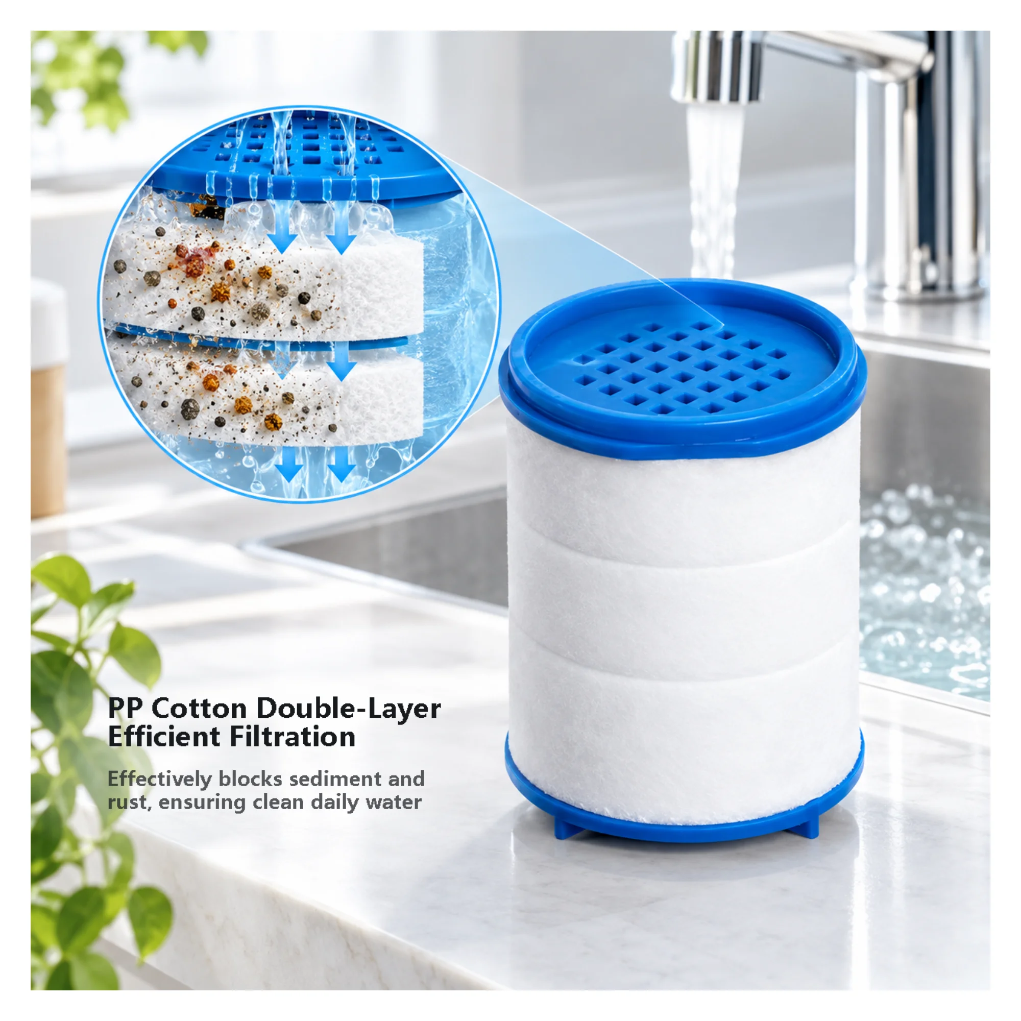 20/30Pcs PP Cotton Water Filter Cartridge Replacement Element For Faucet Shower Head Water Filtration System