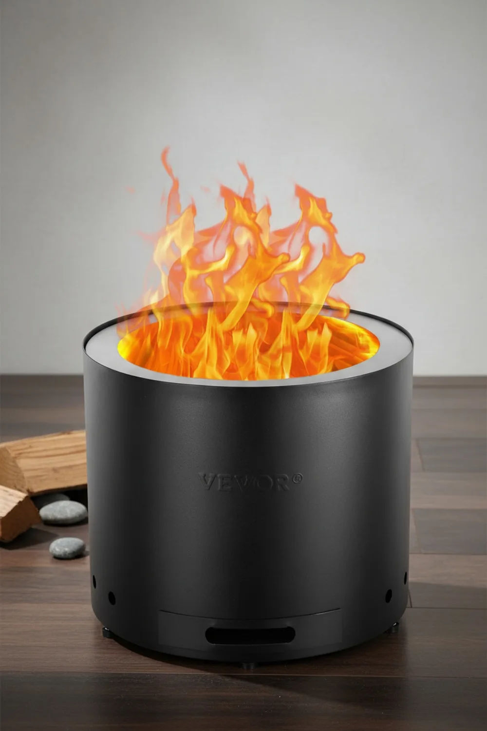 

15-дюймовая бездымная костра со съемной формой для золы, портативная уличная дровяная печь из нержавеющей стали для патио, кемпинга