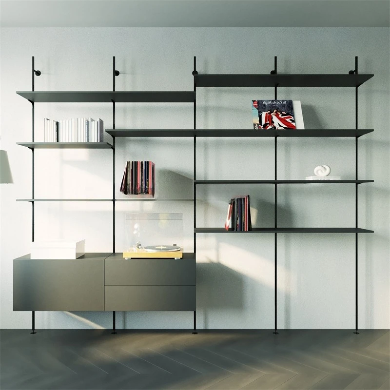 أرفف حائط حديثة، أرفف كتب حائطية كاملة، غرف الدراسة، خزائن تخزين متعددة المستويات، خزائن عرض من الأرض إلى السقف #2