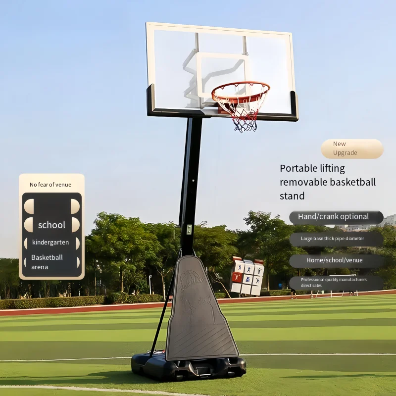 뜨거운 판매 어린이 농구 스탠드 이동식 및 조절 가능한 높이 성인용으로도 사용할 수 있습니다.