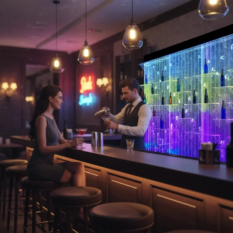 custom.Night Club Acrylic Bubble Bar Table Foldable 16 Colors Changing Feature Home Bar Living Room Factory Price