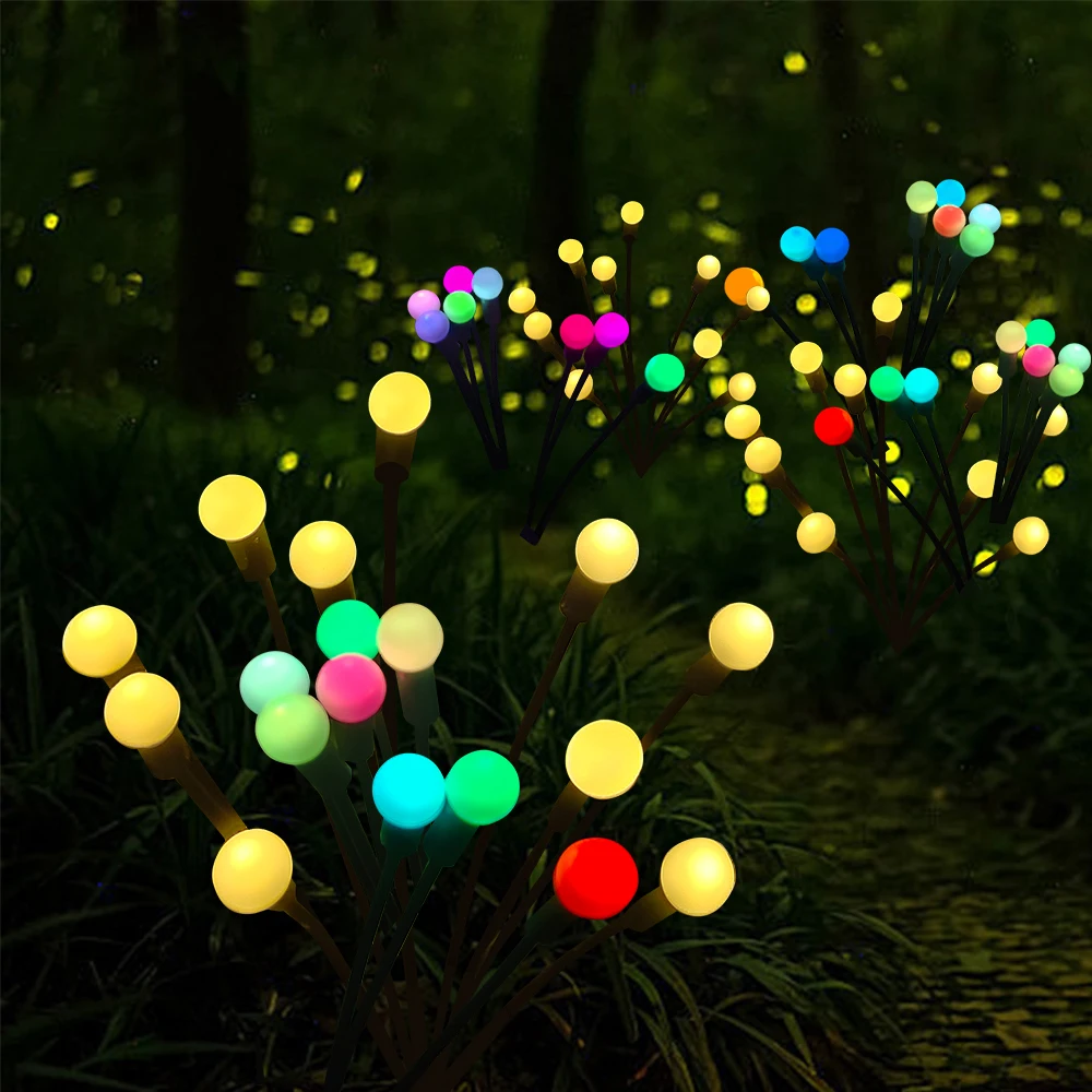 8LED Solar Garden Lamp LED Wind-driven Firefly Ground Plug Lamp Garden Ramadan Decoration Festival Lamp Landscape Lawn Lights