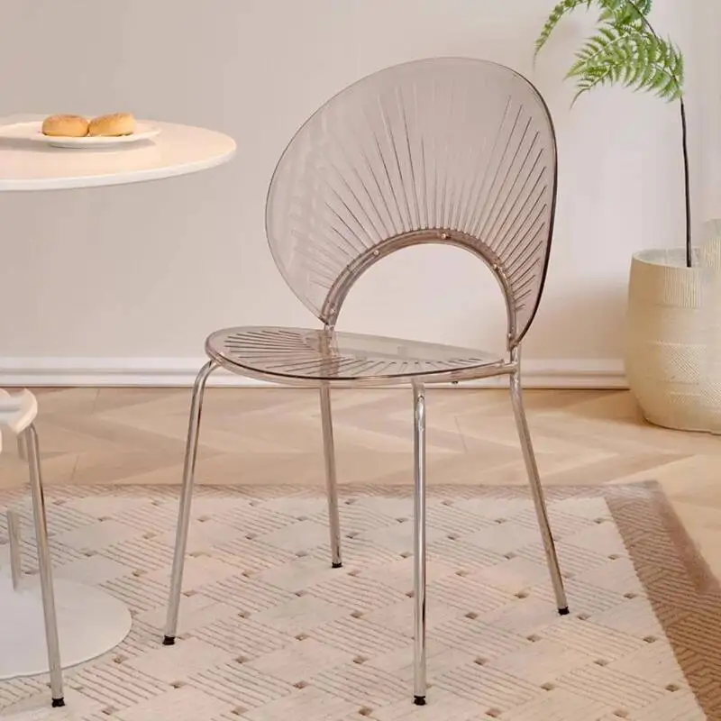 

Nordic Shell Dining Chairs Acrylic Hotel Coffee Designer Back Dining Chairs Stool Relax Krzesła Do Jadalni Garden Furniture Sets