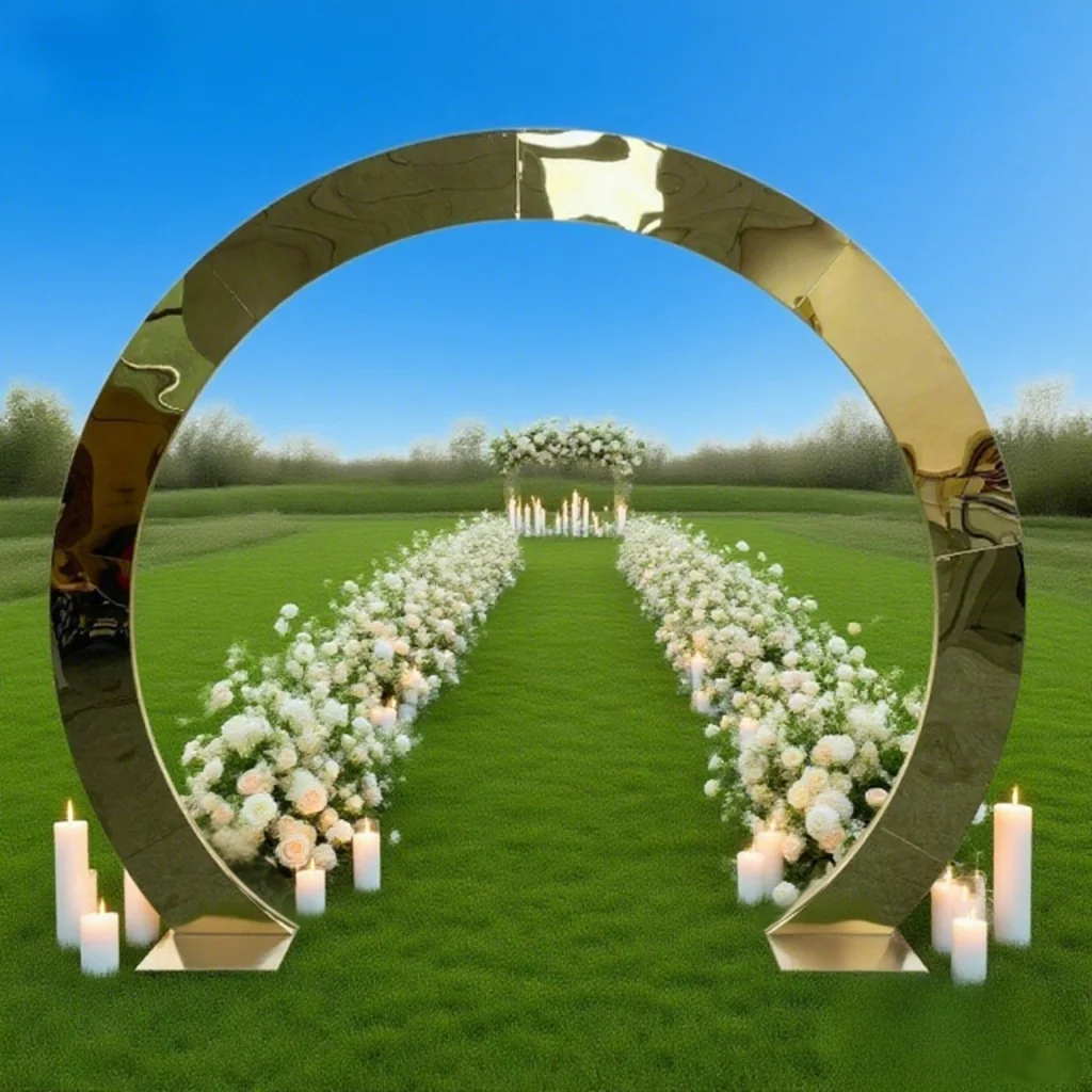 

Wedding Arch Party Backdrop Stainless steel Arch Flower Stand Props Round Ring Arch Frame Home Flower Arch Door Decoration