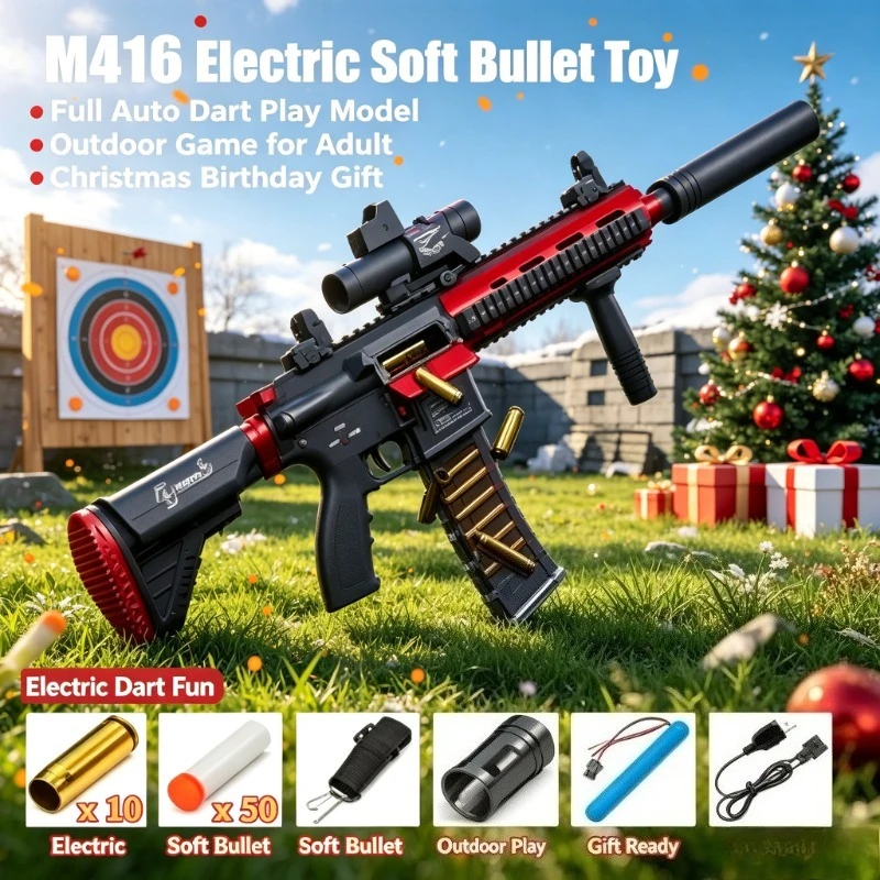 MountKitForGroupCompete M416 Full‑Auto Soft Dart Model Adult Holiday Birthday Play Gift