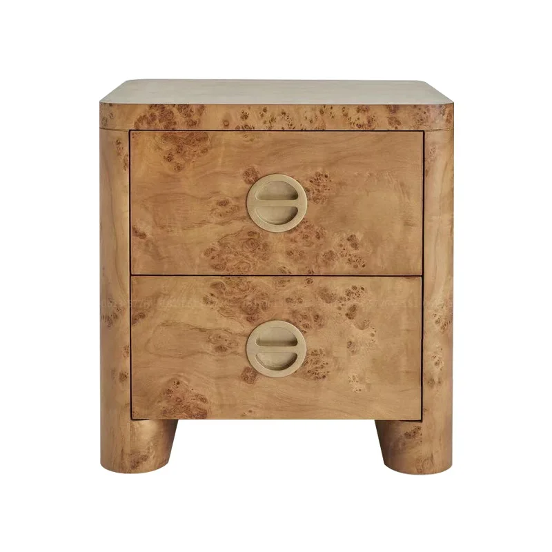 

Tree Tumor Phoenix Leather Vintage Bedside Table Bedroom Bedside Cabinet Three Drawing Cabinet