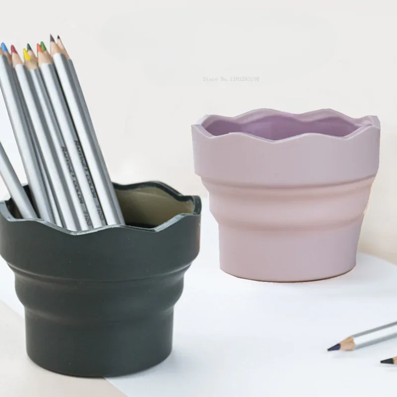 Imagem -04 - Multifuncional Folding Pen Wash Bucket Portable Rubber Pen Holder Art Students Painting Creation Brush Storage Ferramentas de Limpeza