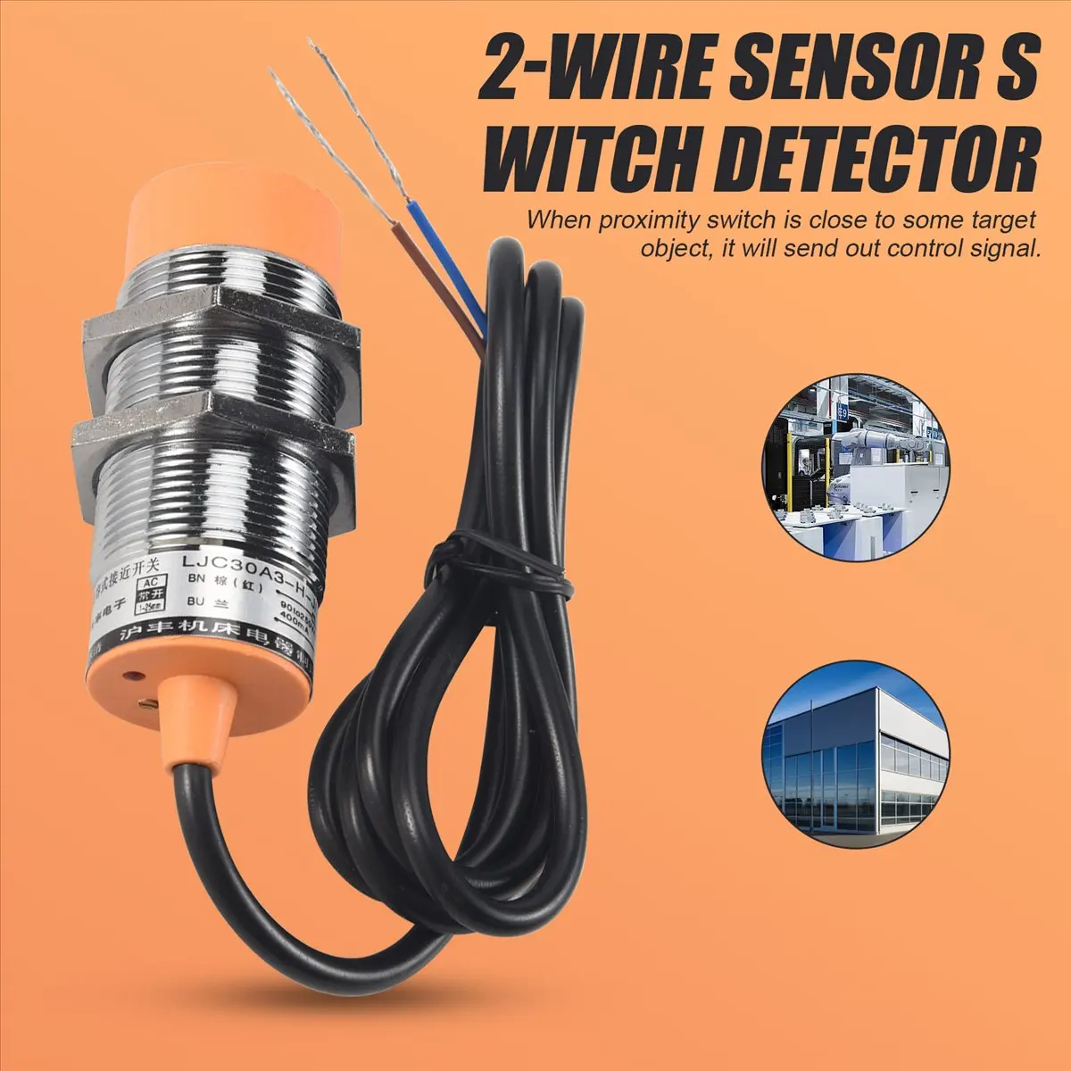 LJC30A3-H-J/EZ AC 90-250V NO 2-wire Capacitance Proximity Sensor Switch Detector 0-20mm-DT30