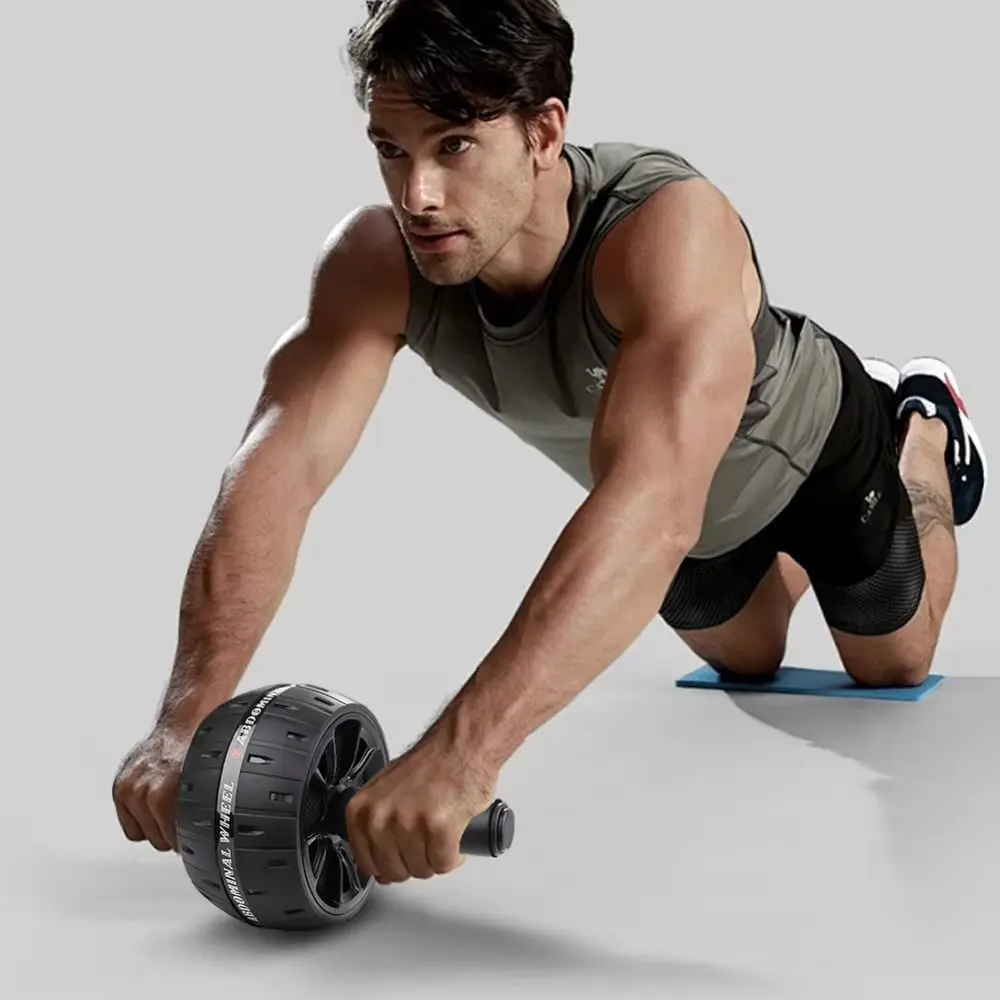 Ergonomic Grip Abdominal Workout Roller Strong Load Bearing Single-wheel Ab Roller Wheel Non-slip Strengthen Muscle