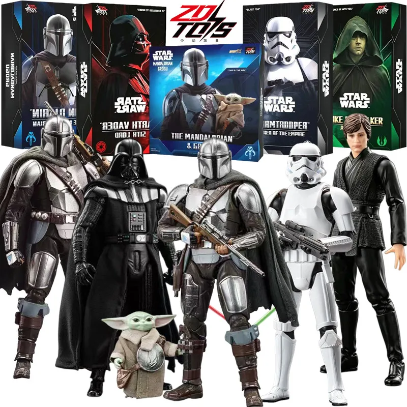 ZD Toys 1/10 Star Wars Darth Vader Luke Skywalker ‌   Grogu ‌   Stormtrooper ‌   El Mandaloriano ‌   Figuras de Acción, Juguetes Articulados, Regalos
