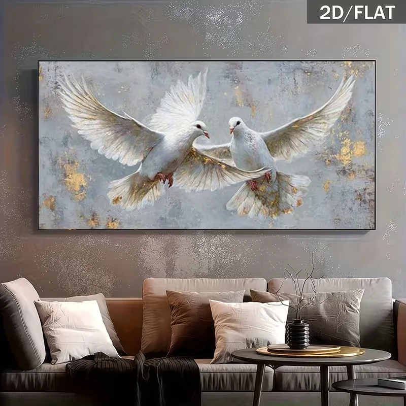 Décoration murale 2D plate, sans cadre, style moderne, 27,55 pouces_55,11 pouces_70 cm_55,12 pouces, "Tranquil Flight", pour chambre à coucher