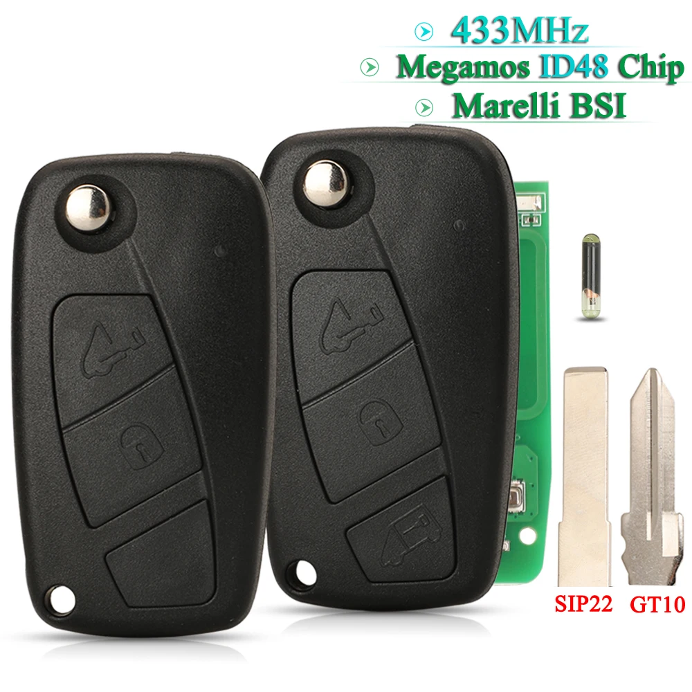 jingyuqin 2/3 Buttons 434MHz For Iveco Daily 2006-2011 Megamos Crypto ID48 Remote Tunk Key Decoration Sticke SIP22 GT10