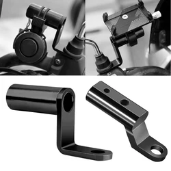 Motorcycle Phone Holder Handlebar Stand Cellphone Stand Rearview Mirror Mount Extender Bracket Universal Aluminum Alloy Clamp
