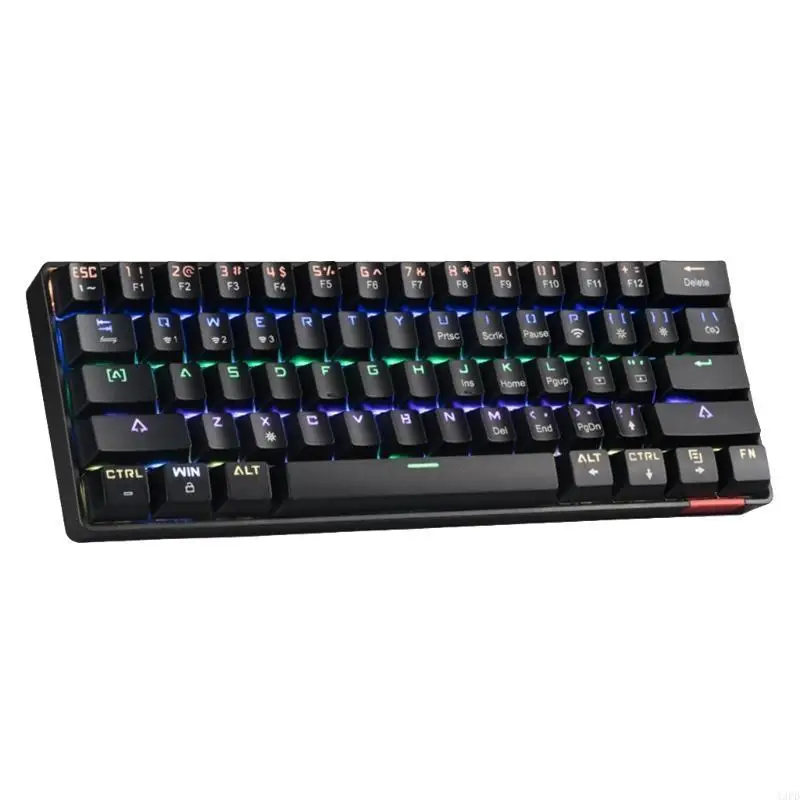 

A3PD Механическая игровая клавиатура 61 Ключи Клавицы Офис Компьютер Клавиатура Радужная светодиода для ПК -геймеров USB