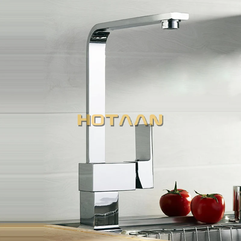 . Kitchen faucet Brass kitchen sink tap ,kitchen mixer,square swivel Kitchen Faucets, torneira YT-6004