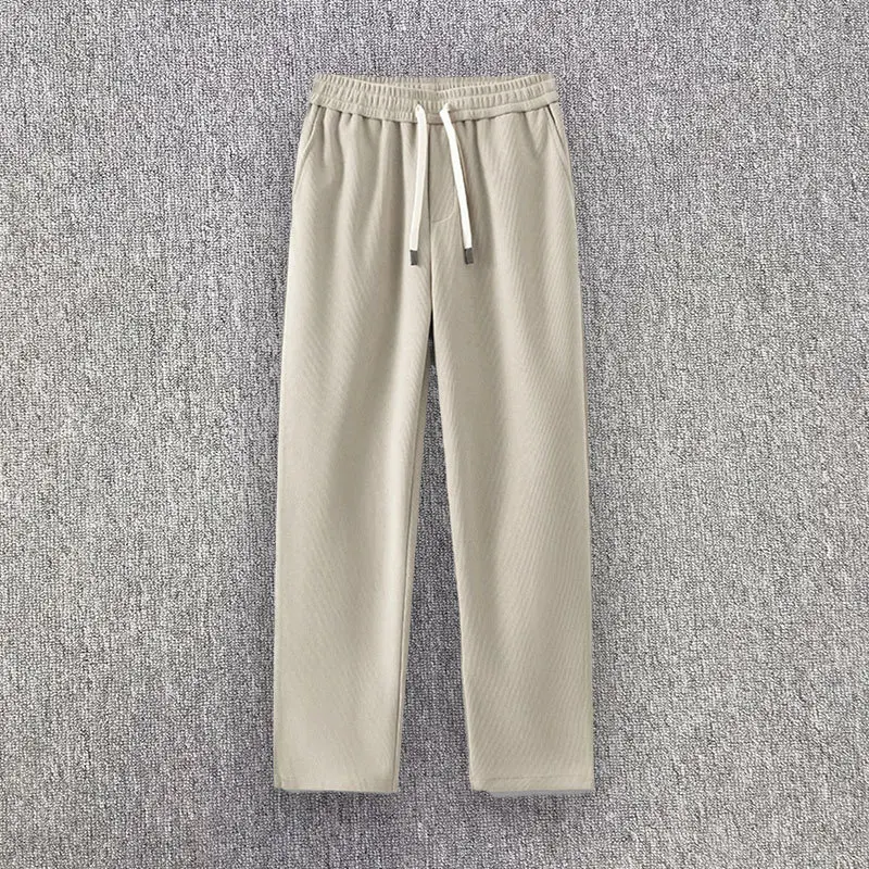 Men's Wide Leg Pants Elastic Waist Drawstring Harem Sweatpants Fashion Loose Casual Sports Straight Leg Trousers