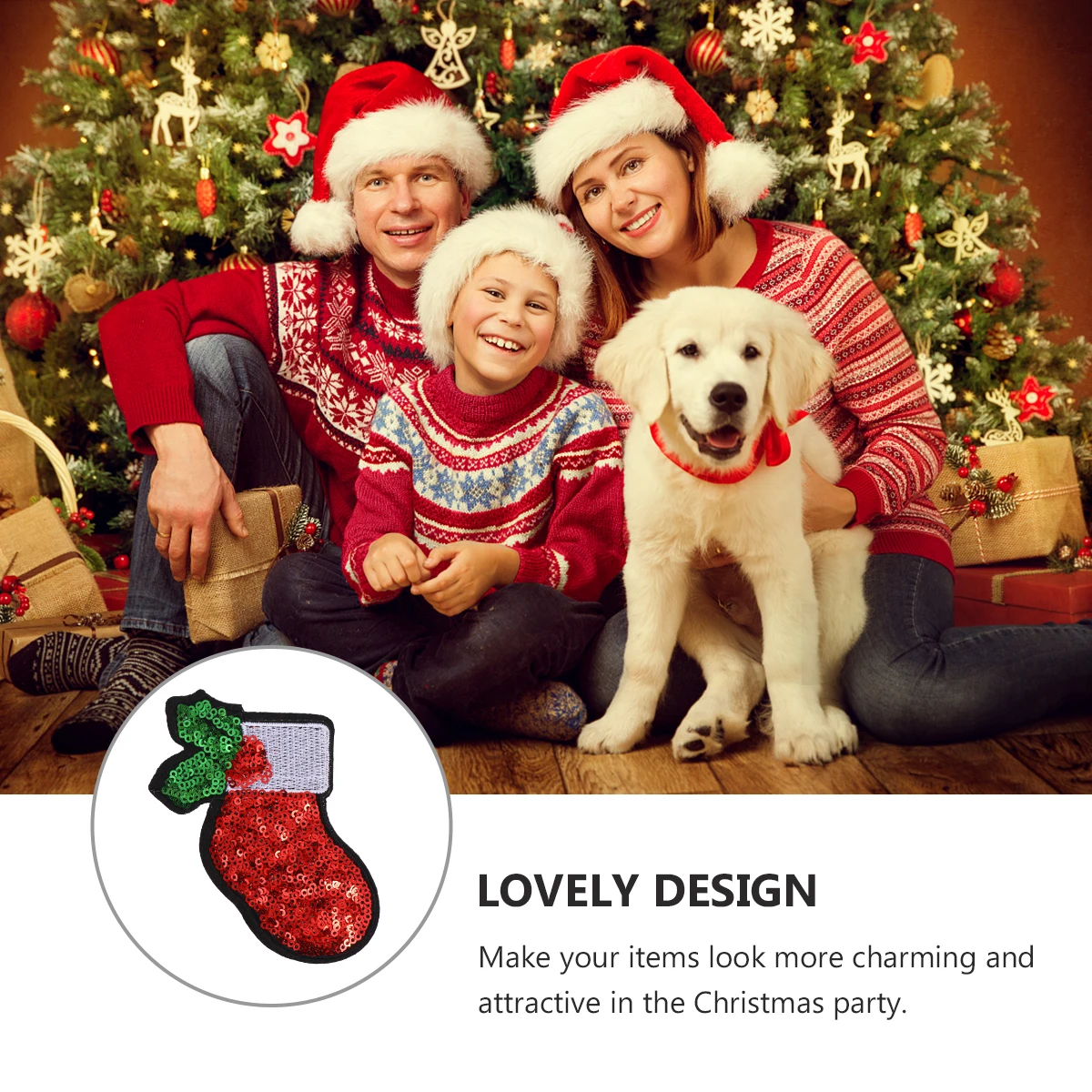 

10Pcs Christmas Theme Patches Durable Exquisite Sequins Appliques for Women Kids Wear Accessories Christmas Sequins Patches