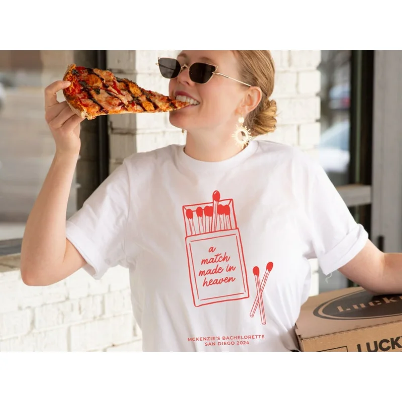 

Bachelorette Party Shirt Match Made in Heaven Tee Round Neck Fashion t shirt Women Men Funny t shirt Summer t shirts Drop Ship