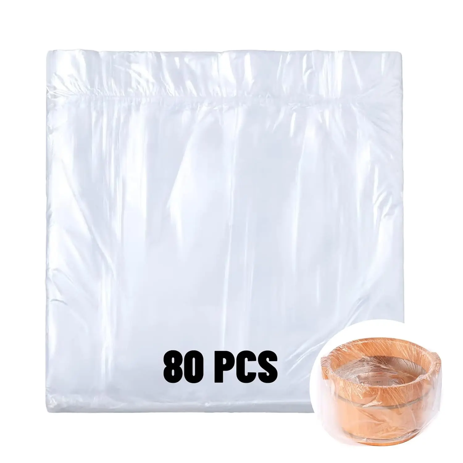 

80 шт. одноразовых вкладышей для ванночек для ног, портативные пакеты для педикюрных ванн для спа-салонов, дома и отелей, 21x25 дюймов