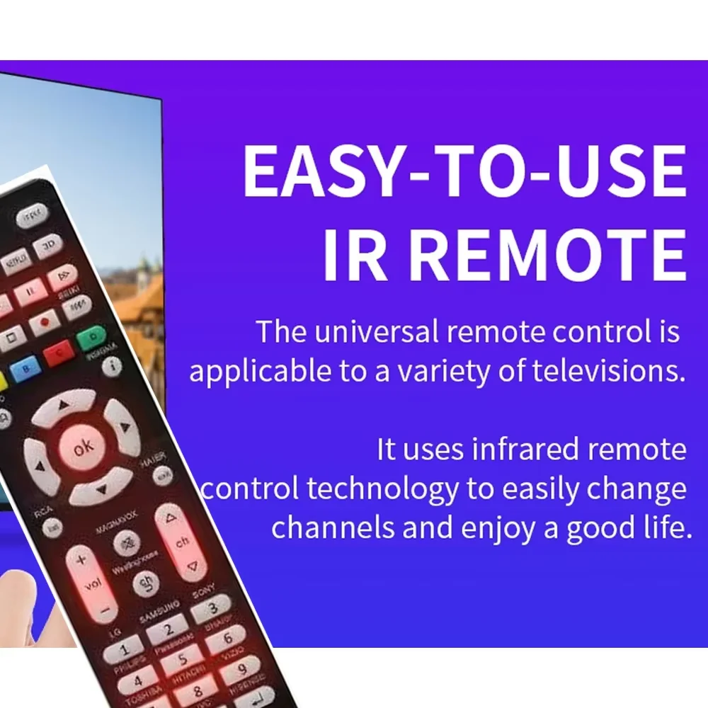 RC-G008 Replacement Remote Control for All Models and Brands TV with Light in the Night