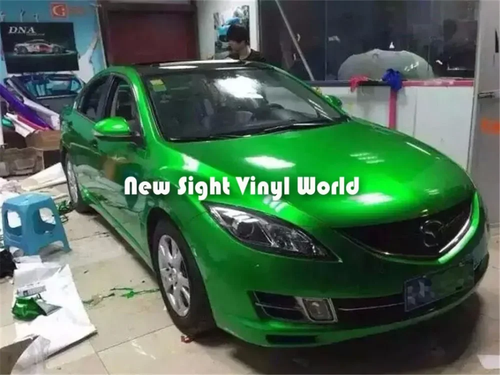 High Quality Glossy Candy Green Vinyl Wrapping Film Air Free Car Sticker Size:1.52*20M(5ft*65ft)