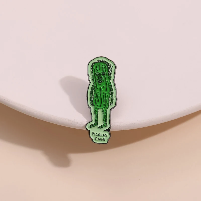 Funny Green Pickles Valley Enamel Pin Weird Creepy Film Brooches Lapel Backpack Jacket Collar Badge Accessories Jewerlry Gift