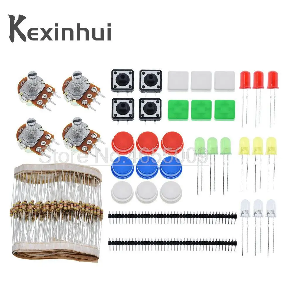 Handy Portable Resistor Kit for Arduino Starter Kit UNO R3 LED potentiometer tact switch pin header