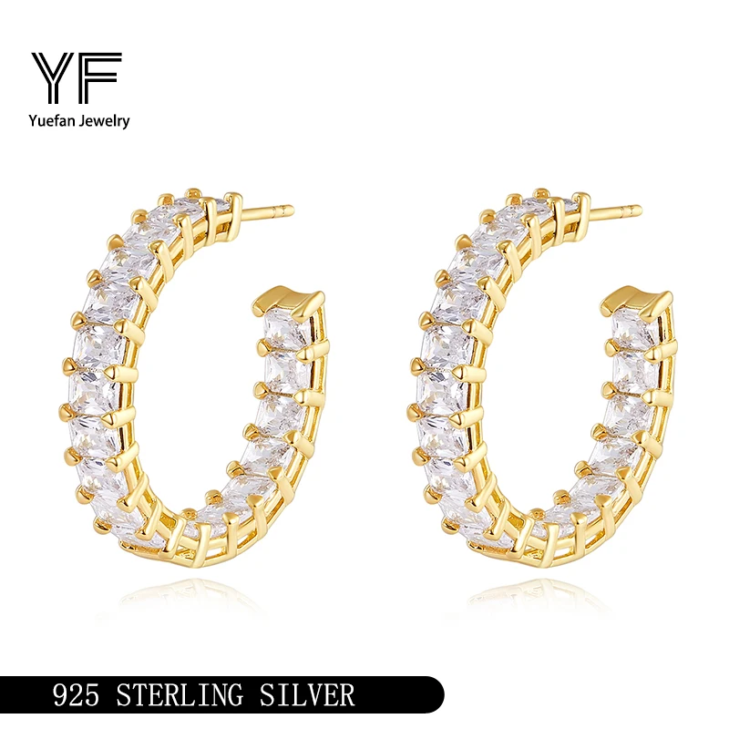 

Женские серьги из стерлингового серебра 925 пробы, позолоченные серьги 18 карат, 3*4 мм, циркониевые обручи, ювелирные изделия, индивидуальный подарок на вечеринку