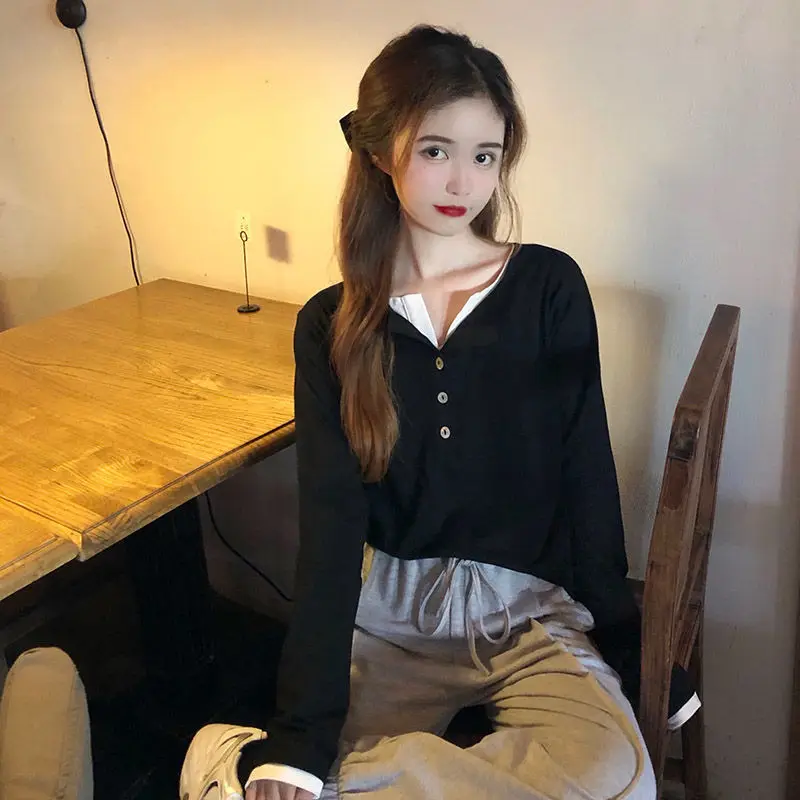 Sweatshirts Woman Clothes Art Spliced Brown Yellow Pocket-Designed Gentle Girl Cerulean Green Lace Young Ruffled Grey Fiber