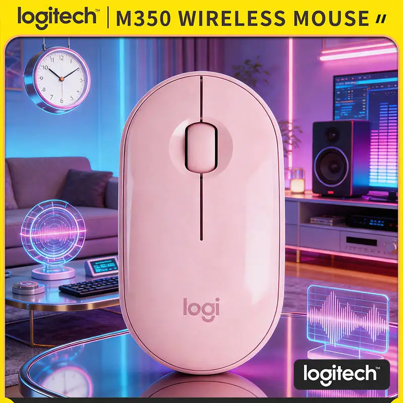 

Logitech M350 Portable Optical Mouse - Light 77g, Silent Operation, Dual Mode, 10m Range, Daily Work Study Tasks Ready