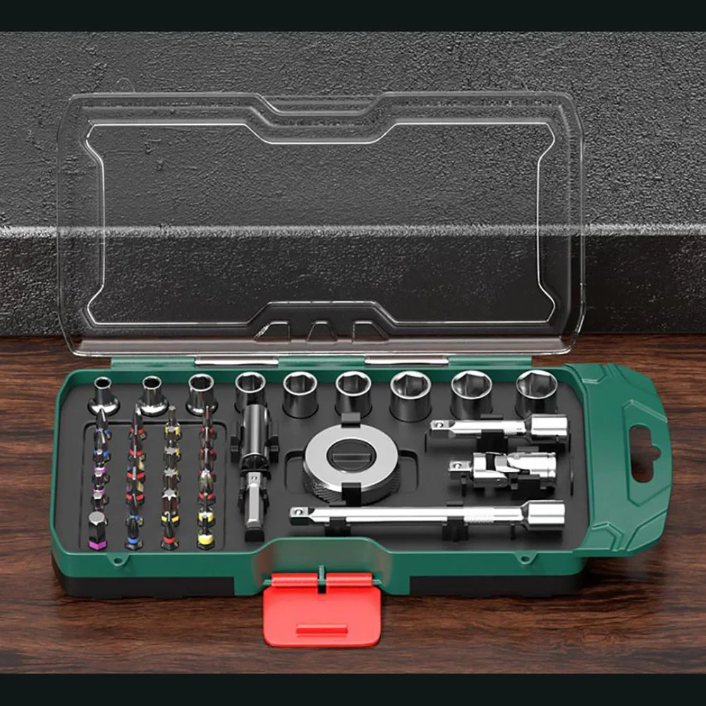For torx Star for cross Bit Socket Set 39PCS with Sturdy Transparent Case Storage for Organized Mechanical Repairs