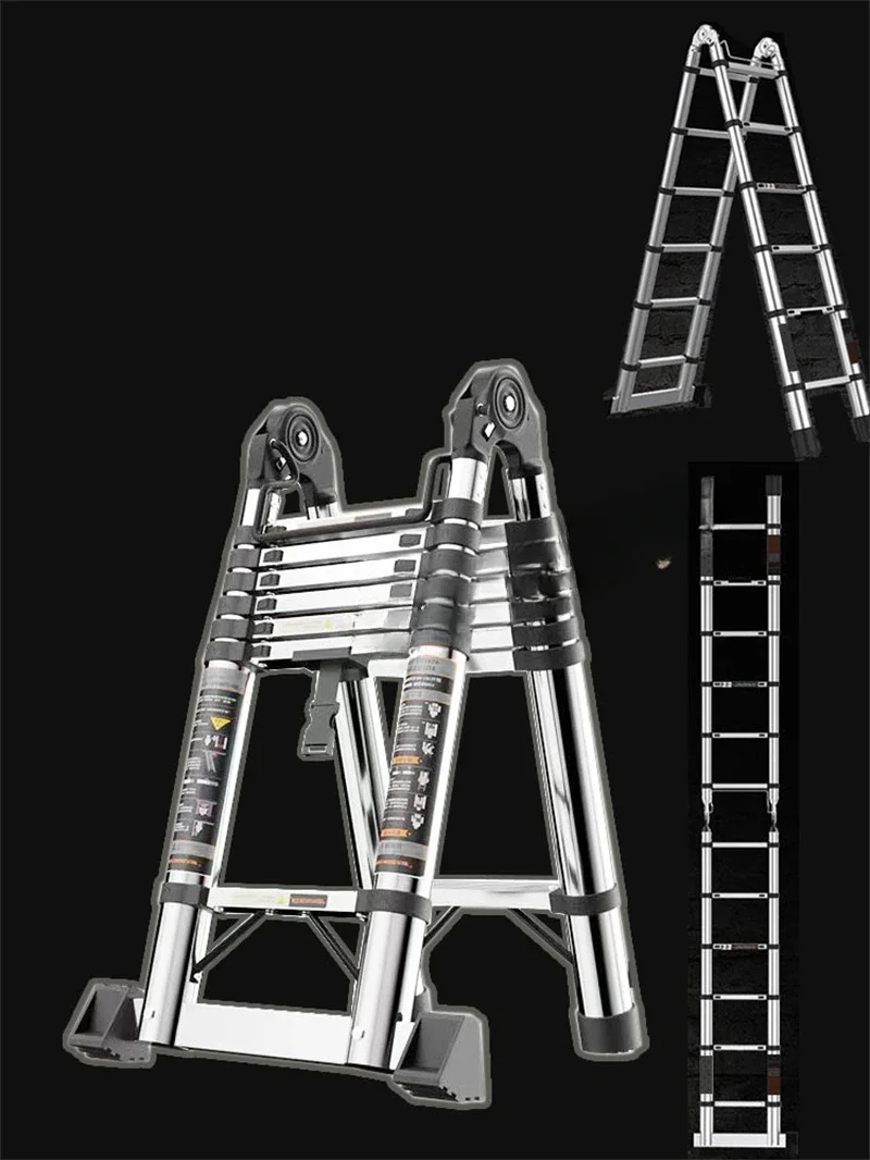 Multifunctional Retractable Extension Ladder Thickened Folding Telescoping Ladder Household Multi Purpose Industrial