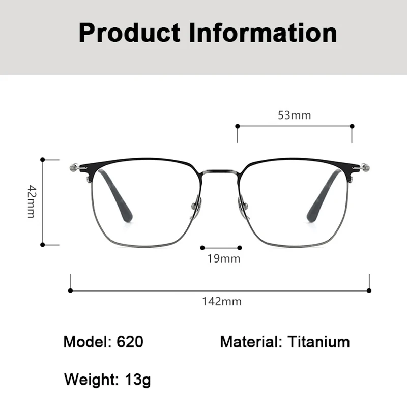 Pure Titanium Eyebrow Full Frame Sandalwood Inlaid Temple Retro Glasses Men Successful People Advanced Elite Bamboo Wood Eyewear view 5
