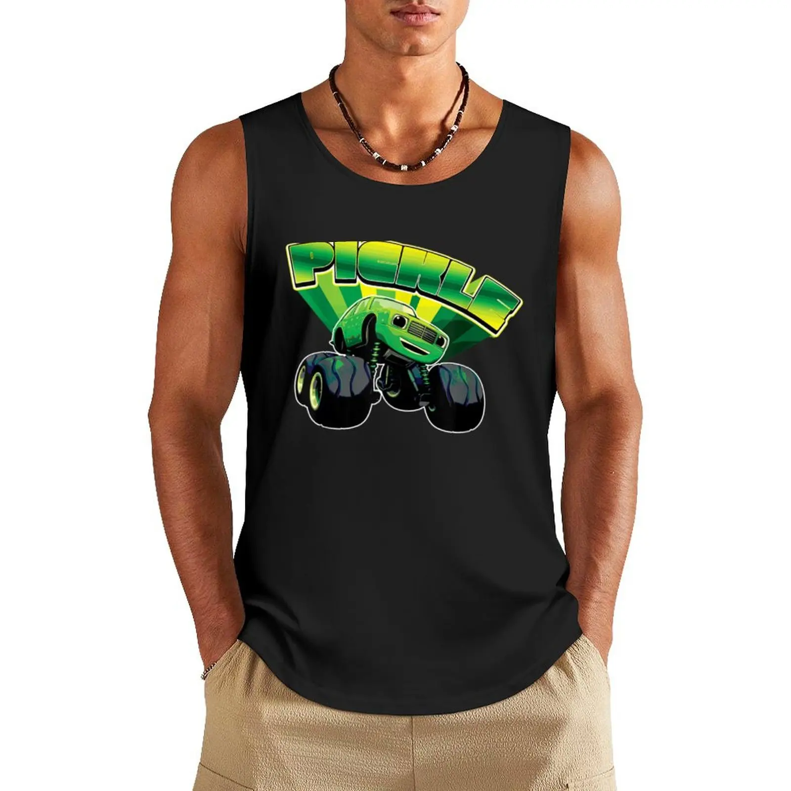 

Blaze and the Monster Machines Pickle Badge 1 Tank Top Men's tops gym t shirt men