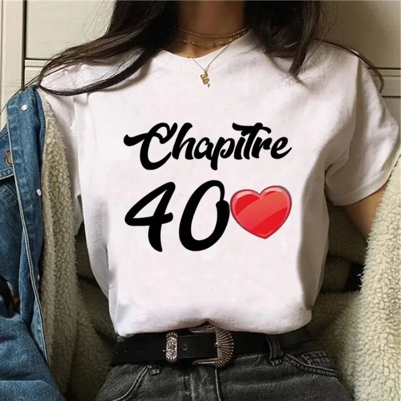 

Can D Pattern New 40 Year Old Print Casual Round Neck Short Sleeve T-shirt Woman Aesthetic Clothes Graphic T Shirts Harajuku