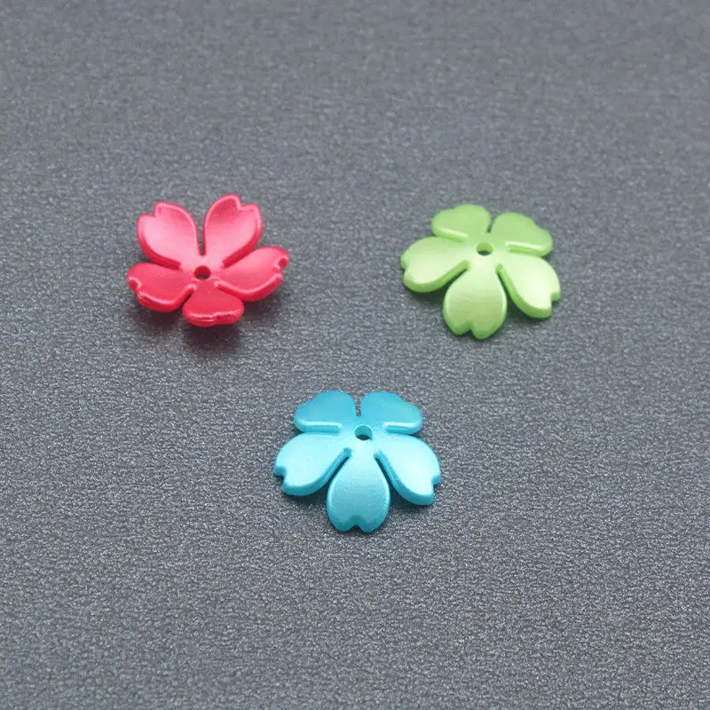 50-200Pcs/Lot 15MM Five-Leaf Flower Jewelry Accessories Spacer Bead For Hairpin Clothing Decoration DIY Crafts Handwork Making