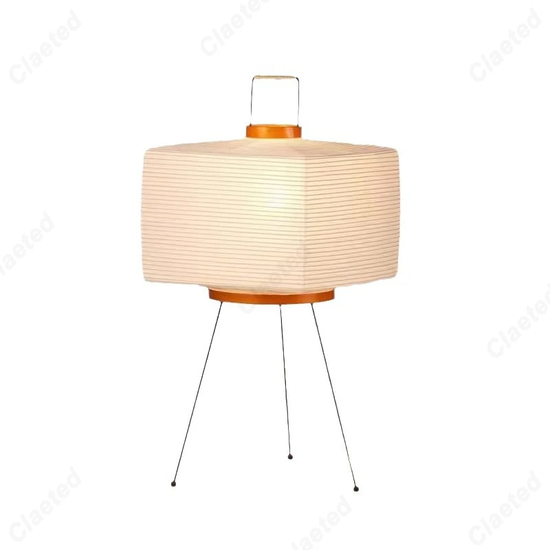 Simple Atmosphere LED Square Rice Paper Table Lamp Living Room Bedroom High-end Artistic Decoration Lighting Fixture