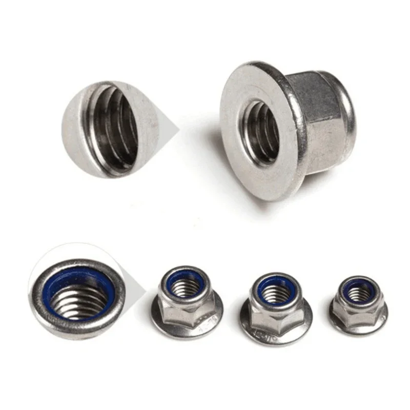 

1-20 pces m2 m3 m4 m5 m6 m8 m10 m12 304/316 stainless steel flat/toothed flange anti loosening nut
