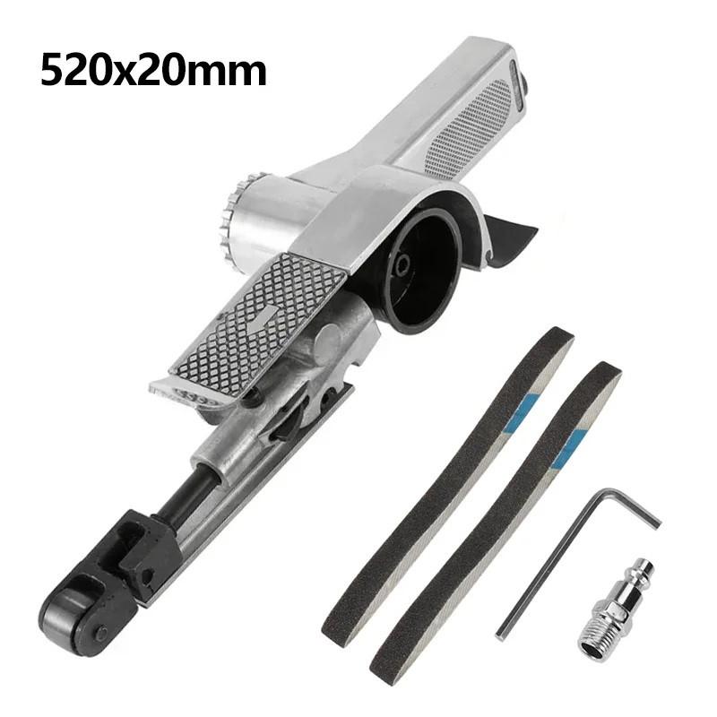 20x520mm Air Belt Sander Air Angle Grinder Grinding Machine with Sanding Belts for Air Compressor Sanding Pneumatic Tool Set