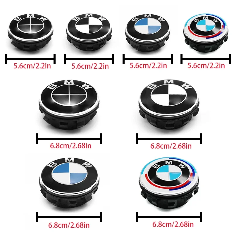 

4Pcs 56mm 68mm Car Floating Wheel Center Cap Accessory For BMW E90 E91 E92 E93 F30 F10 F11 F04 E84 E83 F25 E70 F15 E72 F16 M3 M5