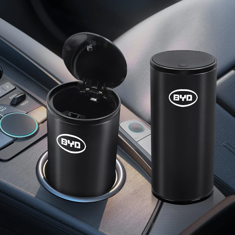 

Car Trash Bin Alloy Garbage Can Car Organizer Storage Accessories For BYD E6 Qing Yuan Atto 3 I3 Tang F3 M6 L3 Song F3R S7 G3 D1