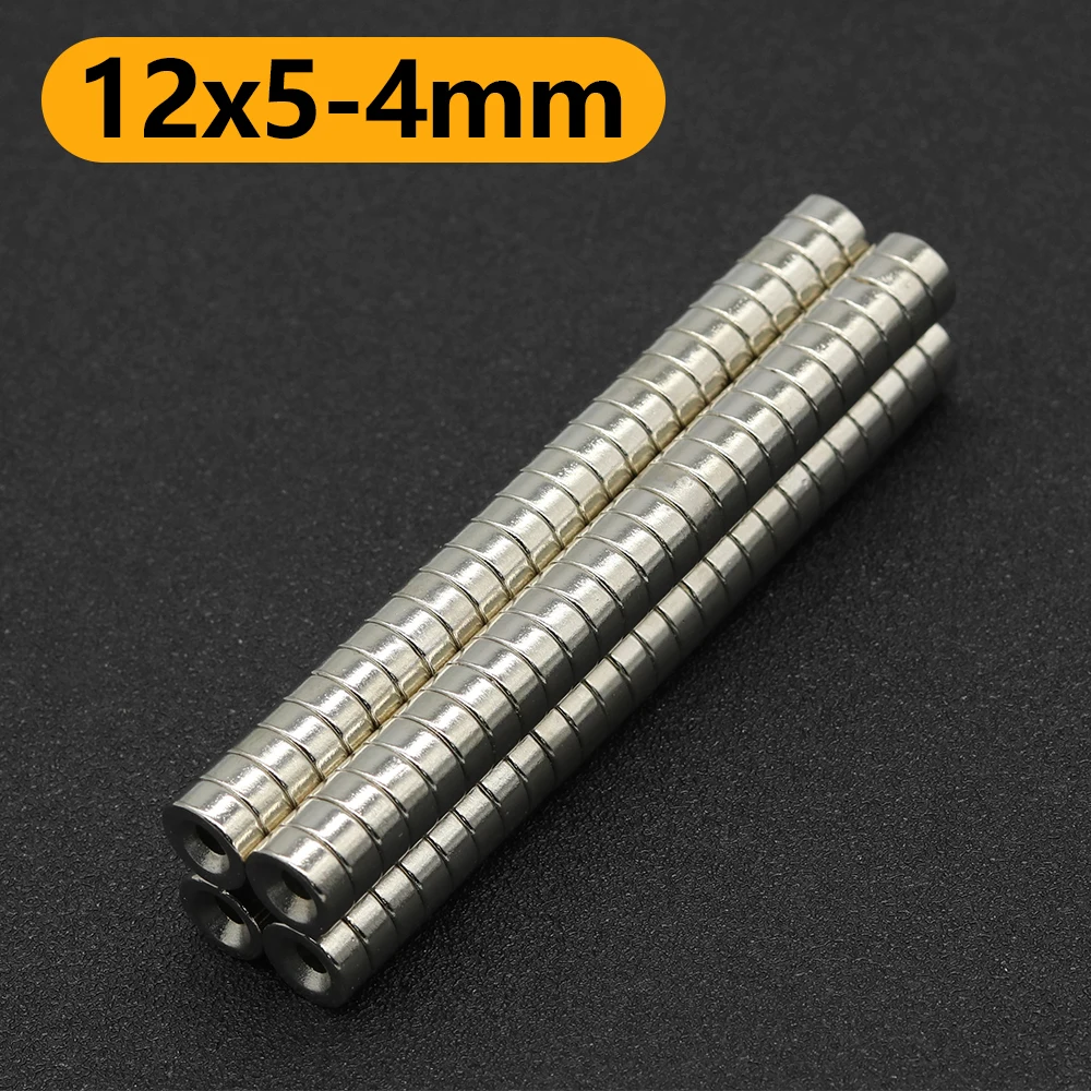 2~200Pcs 12x5-4mm N35 NdFeB Round hole Magnet Super Powerful Neodymium Magnets  Strong Permanent Magnetic imanes Disc 12x5hole4