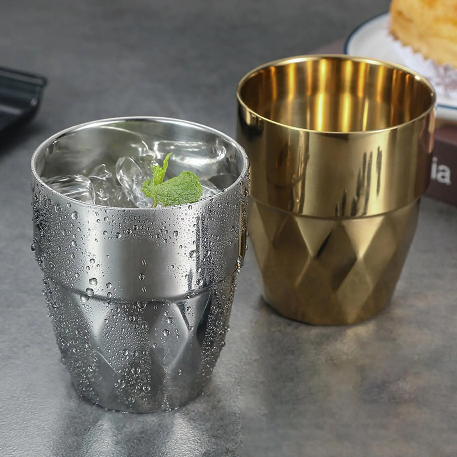 304 Stainless Steel Cups Environmental Friendly 320ml Durable for Office Hot Beverage